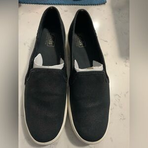 Keds Black Shine Slip-On Sneakers
